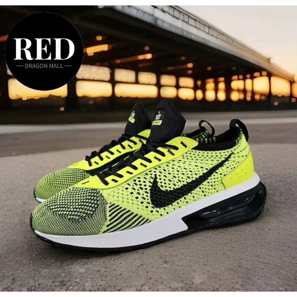 Nike Air Max Flyknit Racer Volt Black Sequoia Shoe FD4610-700 - Men's Size 7.5